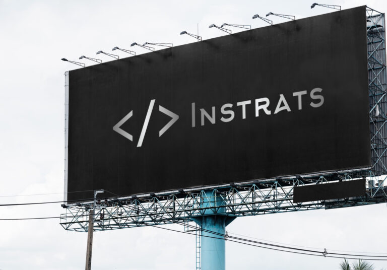 Large Billboard with Instrats logo as the picture on the bill board
