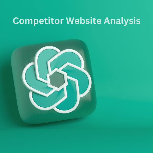 Logo of OpenAI's Chat GPT with text 'Competitor Website Analysis"